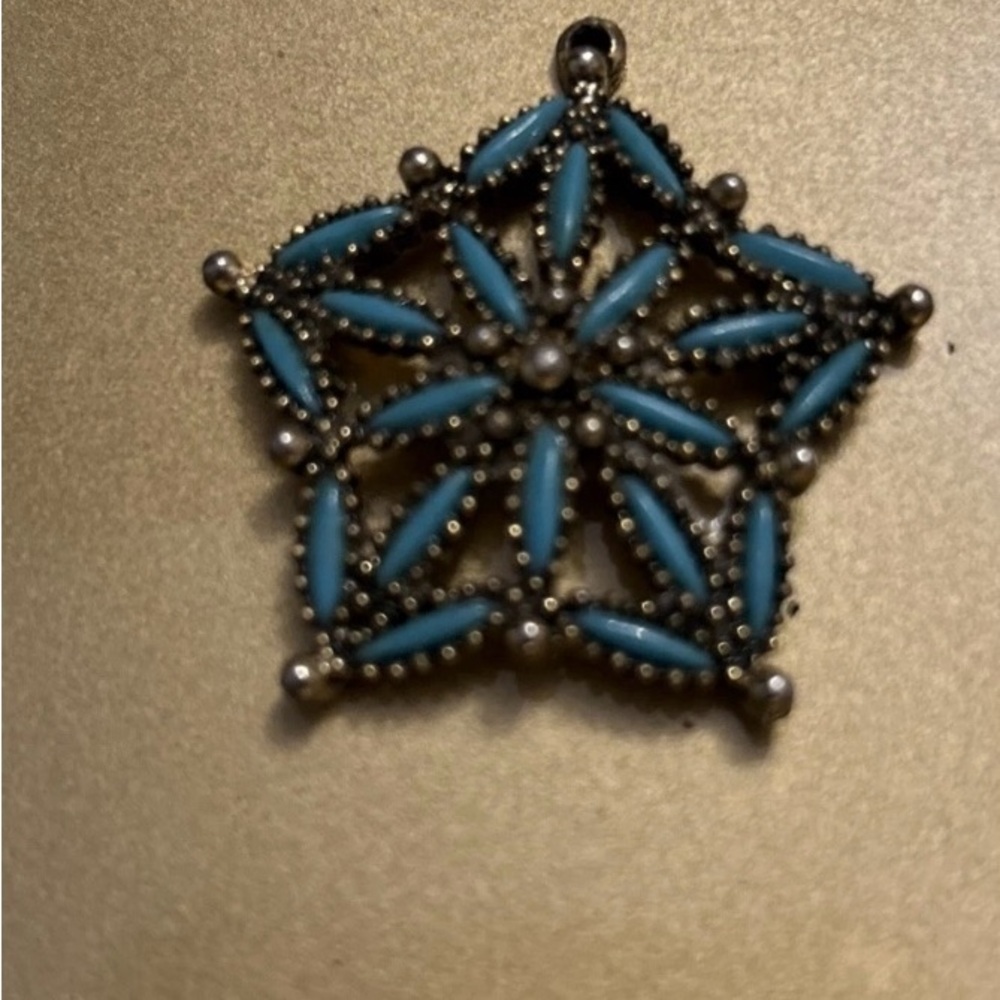 Blue and Silver Star Brooch